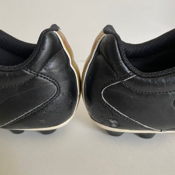 NIKE JR TIEMPO 750 II VT VERSATRACT YOUTH SOCCER CLEATS – SIZE 4.5Y – BLACK/GOLD - Picture 6 of 12